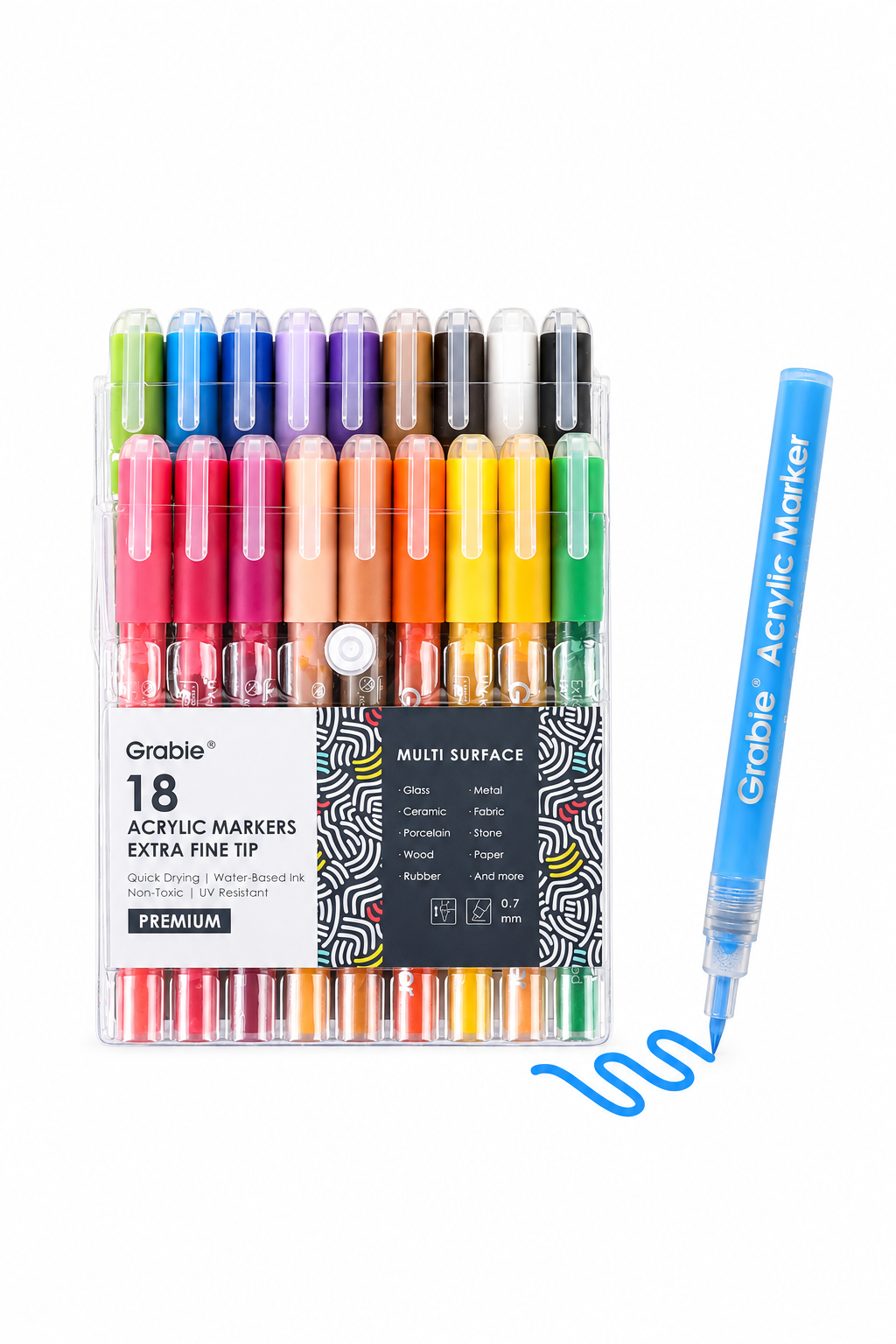 Extra Fine Tip Acrylic Paint Marker Set of 18