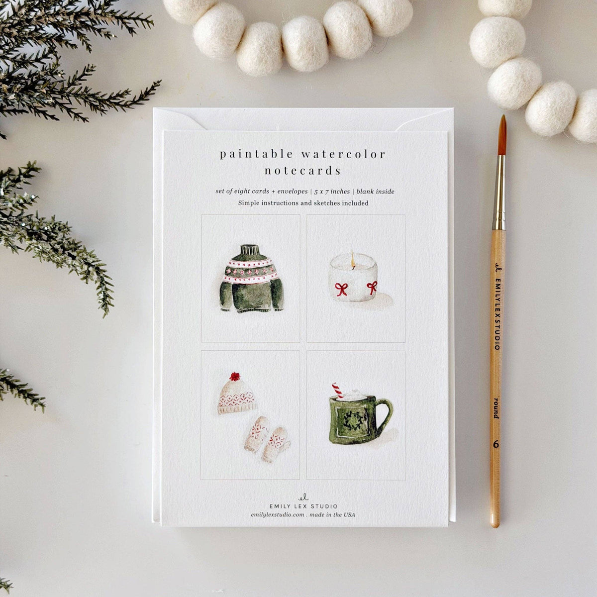 Warm + Cozy Paintable Notecard Set