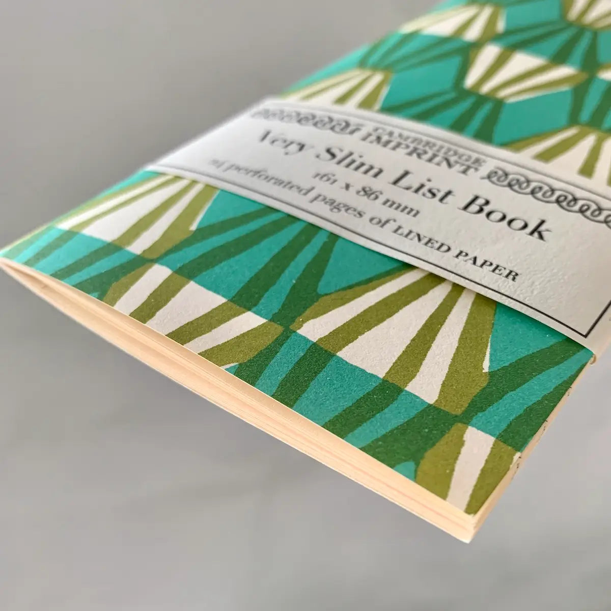 Very Slim Threadwork Sap Green and Turquoise List Book