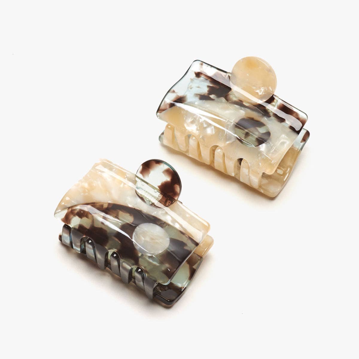Blue Tortoise Balance Claw Set - Acetate Hair Clip Accessory