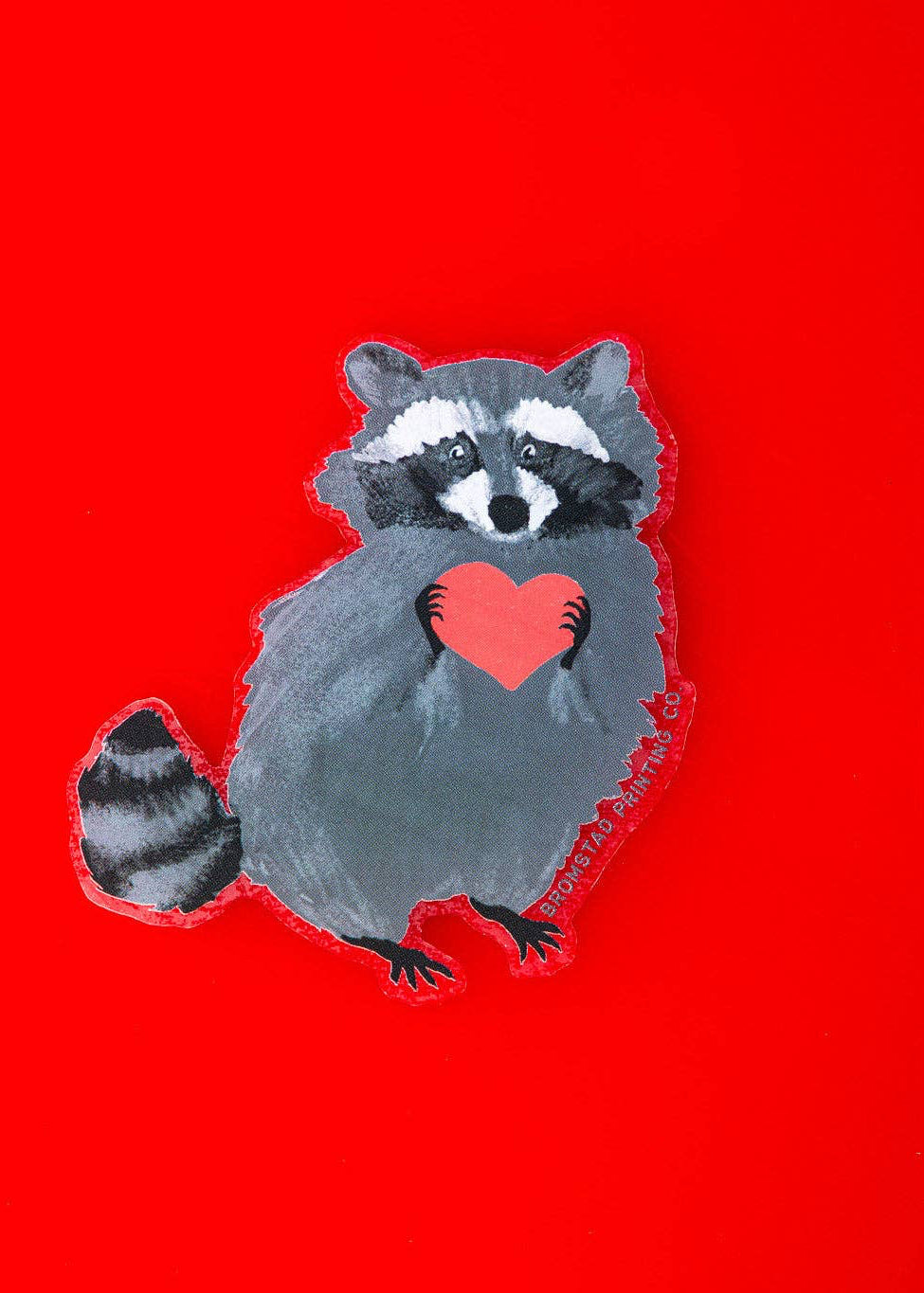 Raccoon Love Clear Sticker
