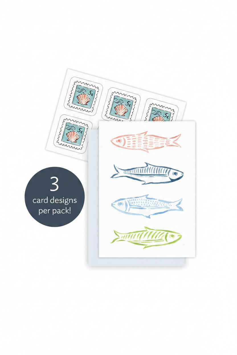 Rainbow Fish Mini Note Cards Set of 6
