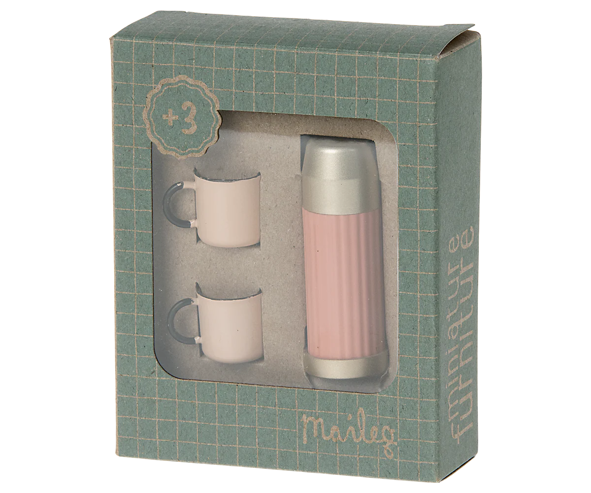 Soft Coral Thermos and Cups