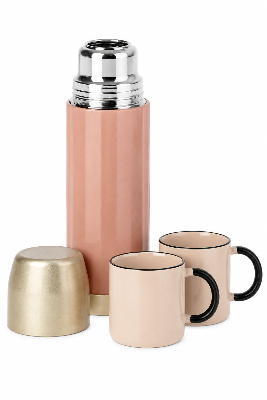 Soft Coral Thermos and Cups