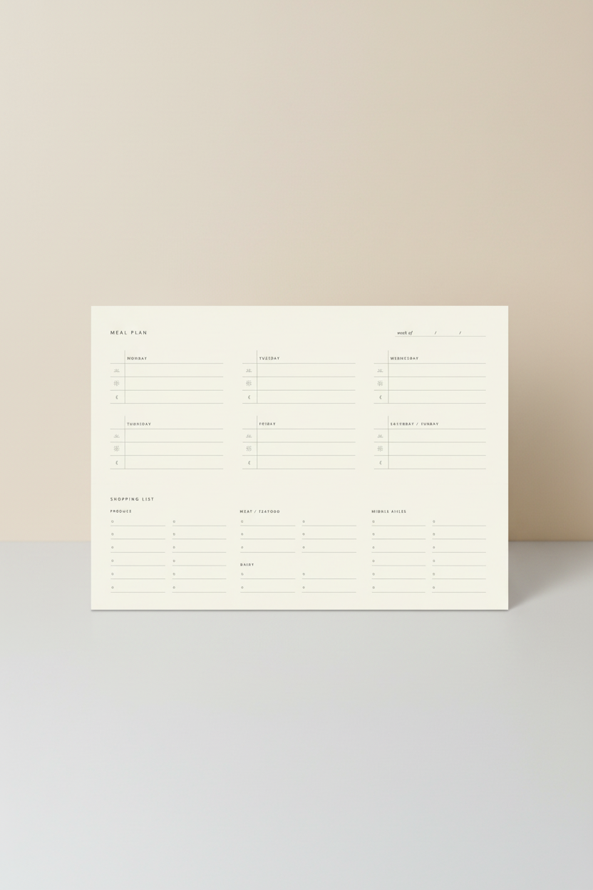 Weekly Meal Planner Notepad