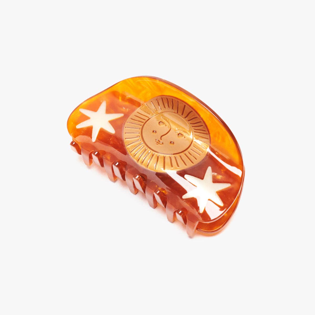 Hemera Claw - Golden Sparkle Acetate Sun and Stars Clip