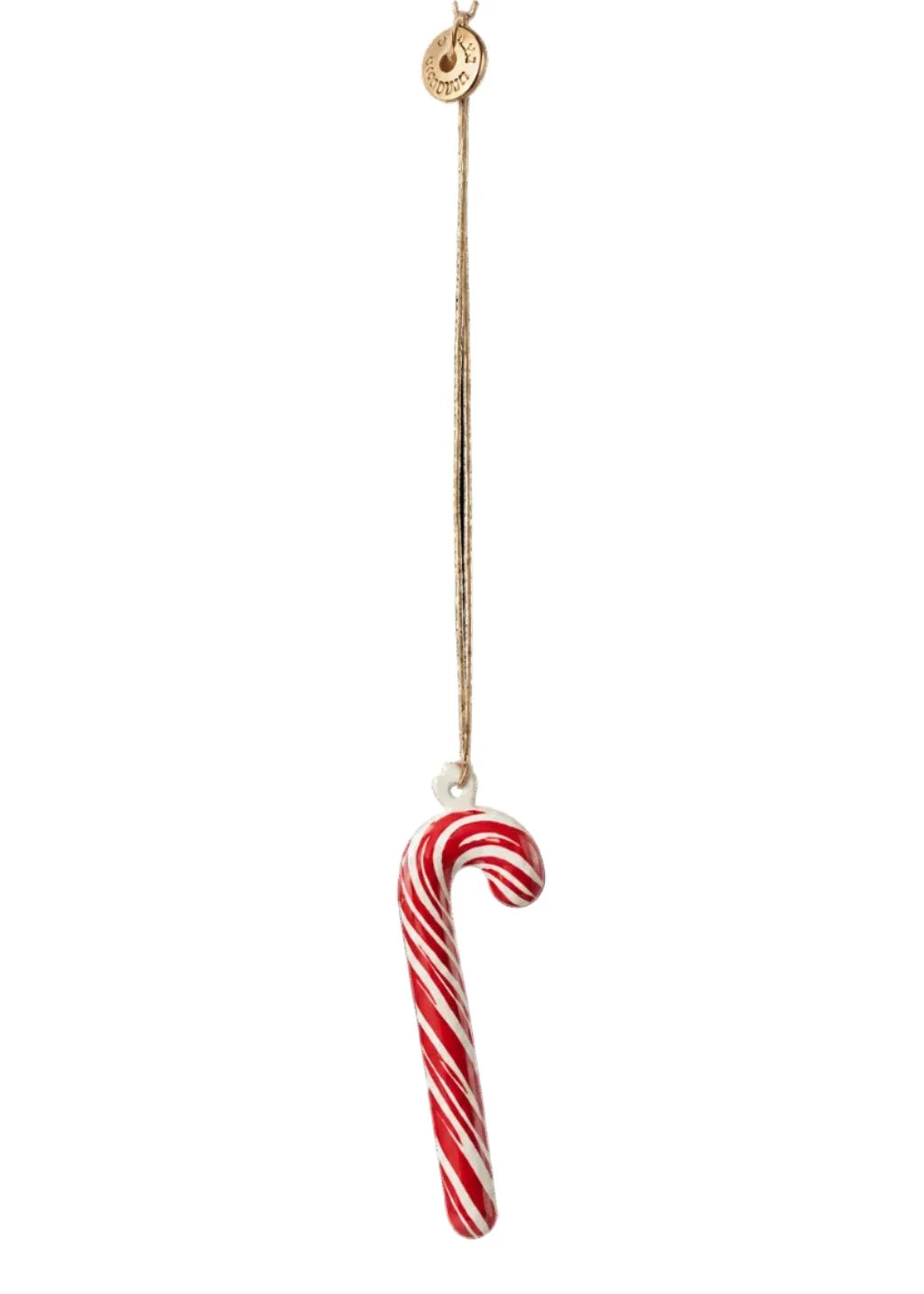 Stripe Sugar Cane Metal Ornament