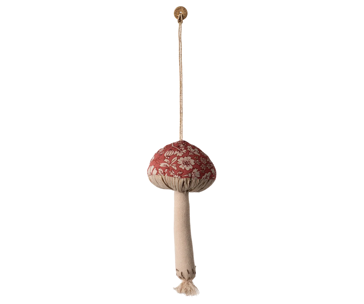 Fabric Blossom Mushroom Ornament