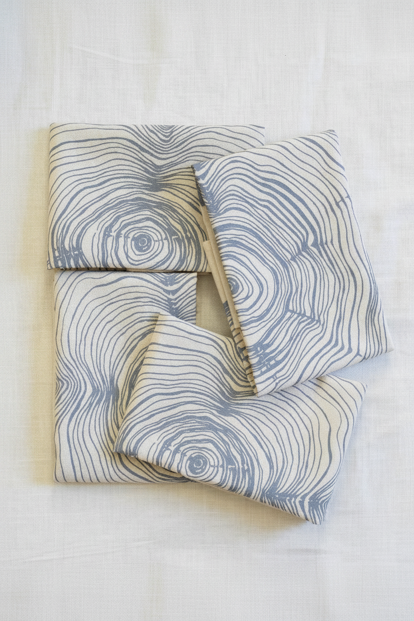 Set of 4 Organic Cotton Tree Ring Napkins in Grey Trees