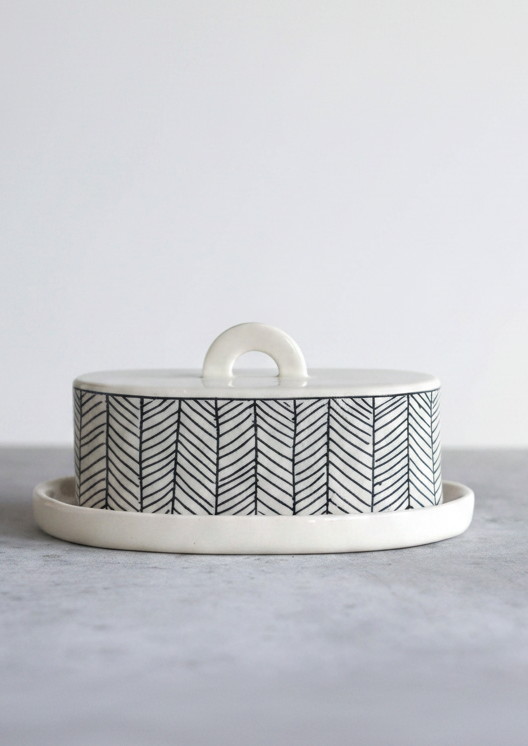 Herringbone Butter Dish