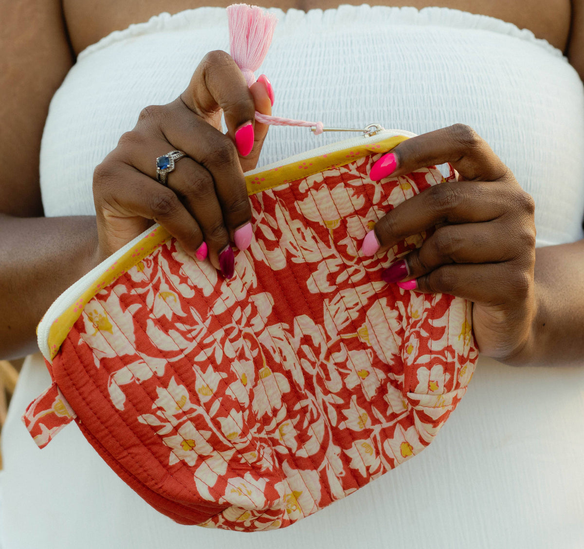 Delphine Quilted Zipper Pouch