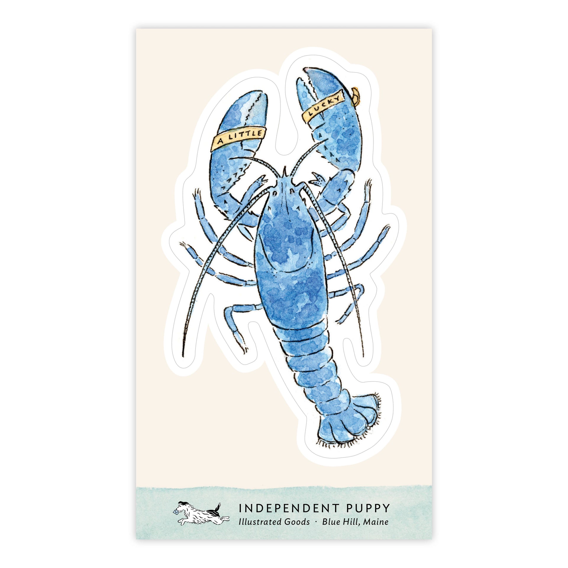 Lucky Blue Lobster Kiss-Cut Sticker