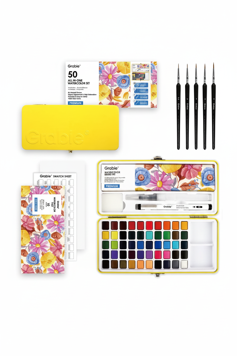 Watercolor Set of 50 with Brush