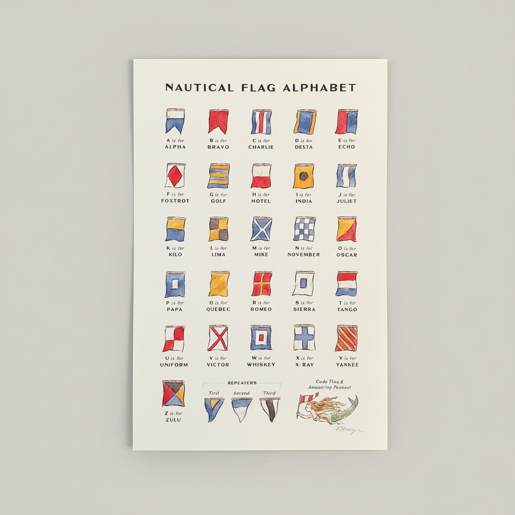 Nautical Flag Alphabet Art Print