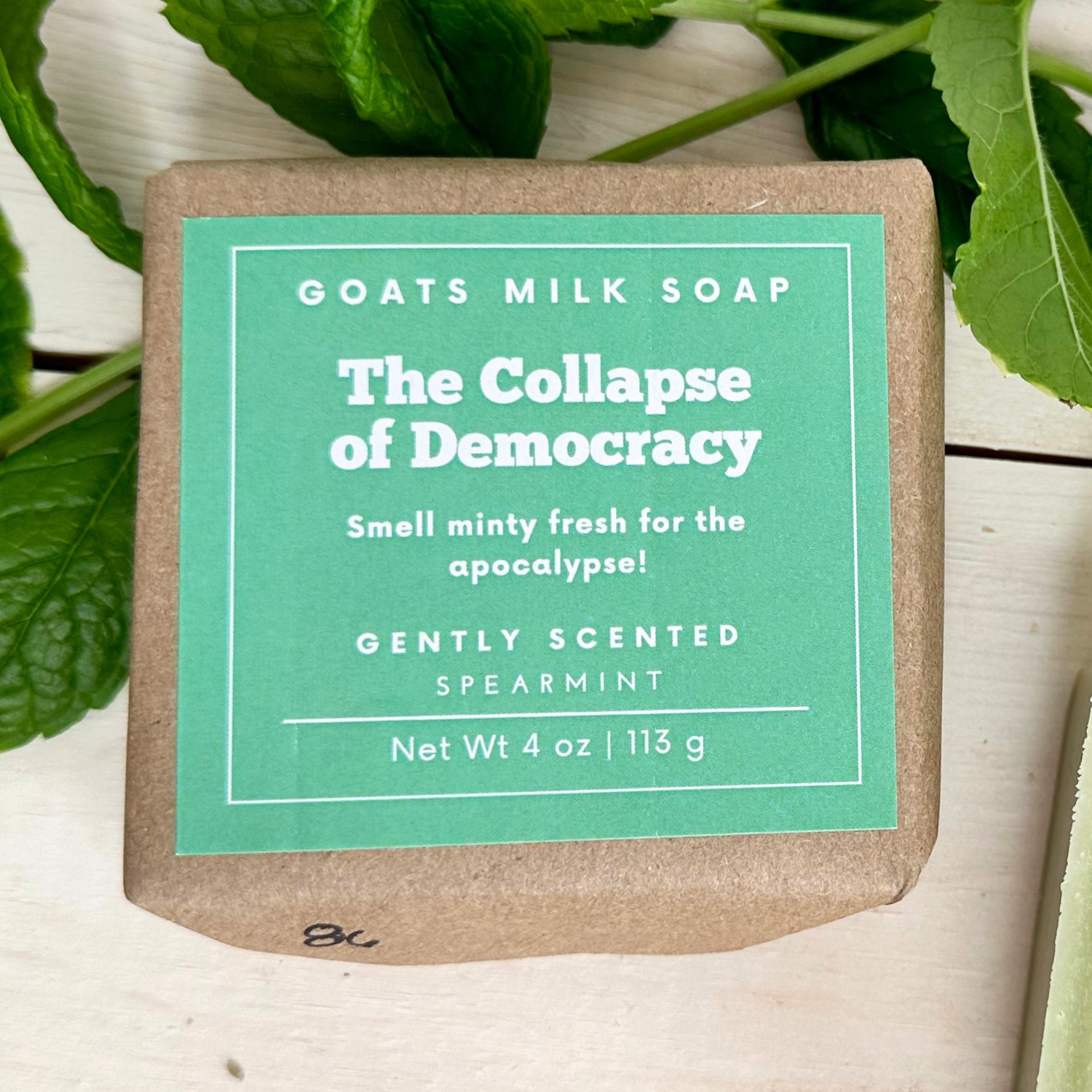 The Collapse of Democracy Spearmint 4 oz Goat Milk Soap