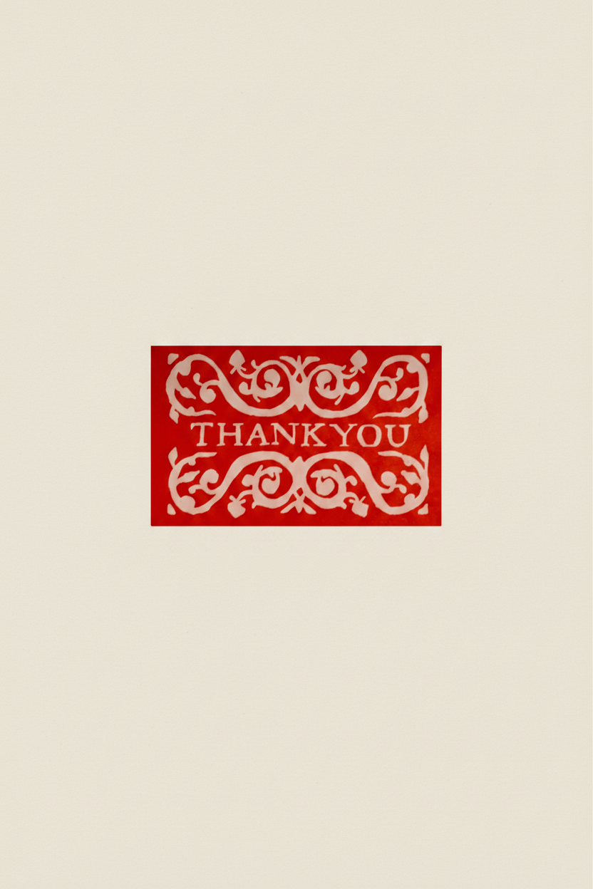 Pack Of 6 Arabesque Thank You Gift Cards Strawberry