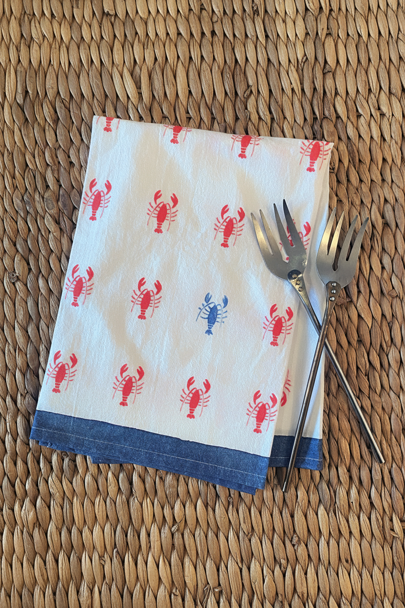 Lobsters Galore Tea Towel