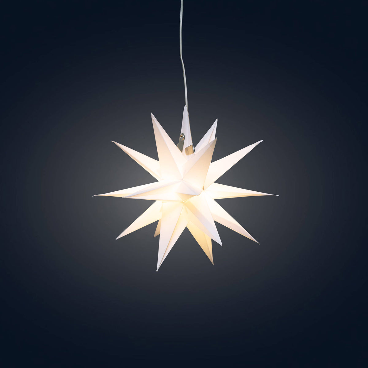 Moravian Mini Star 7 inch, White Paper Star Lantern Light