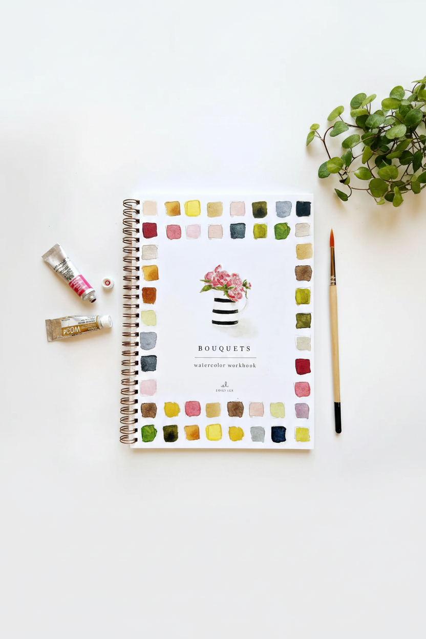 Bouquets Watercolor Workbook