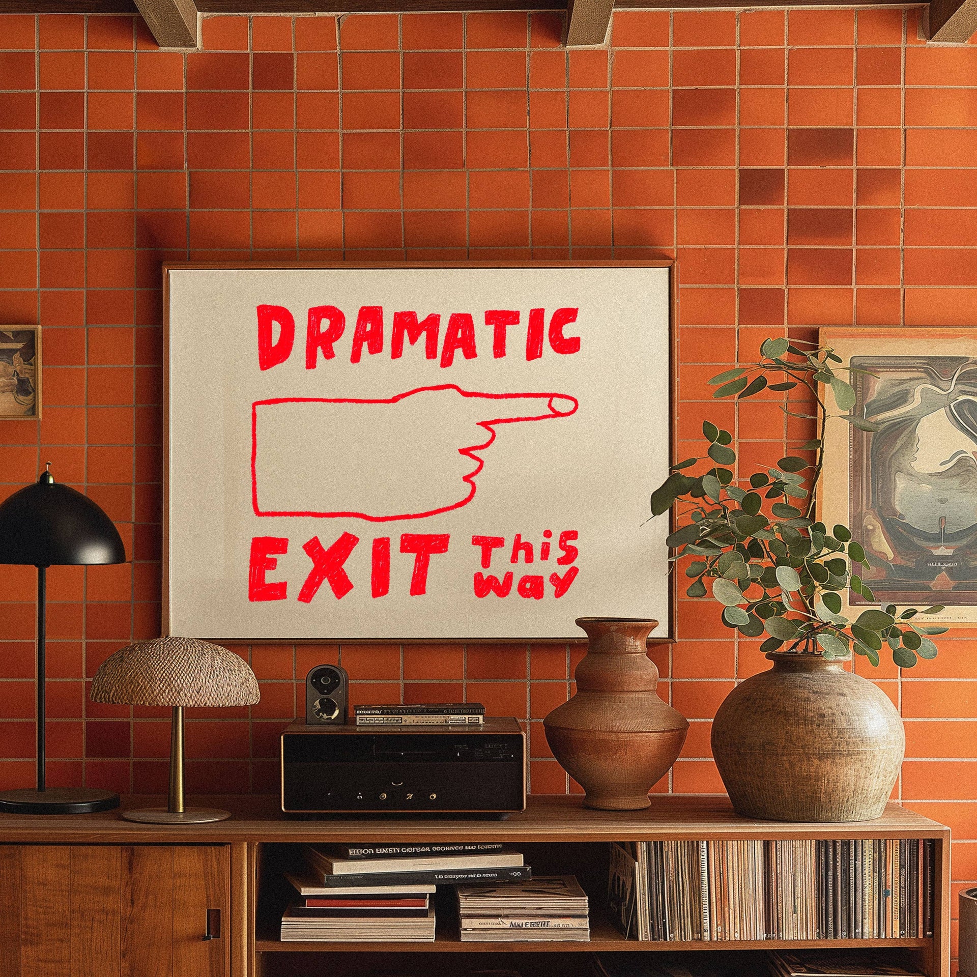 Dramatic Exit Art Print | Hand Drawn Illustration Lettering
