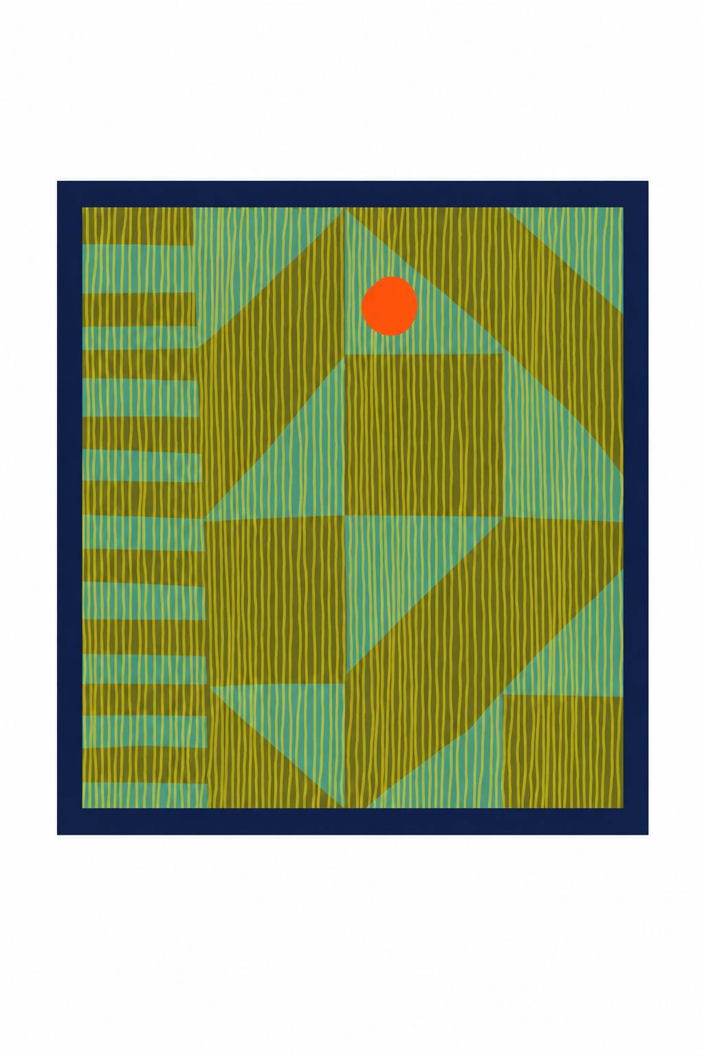 Rising Sun Geometric Silk Scarf