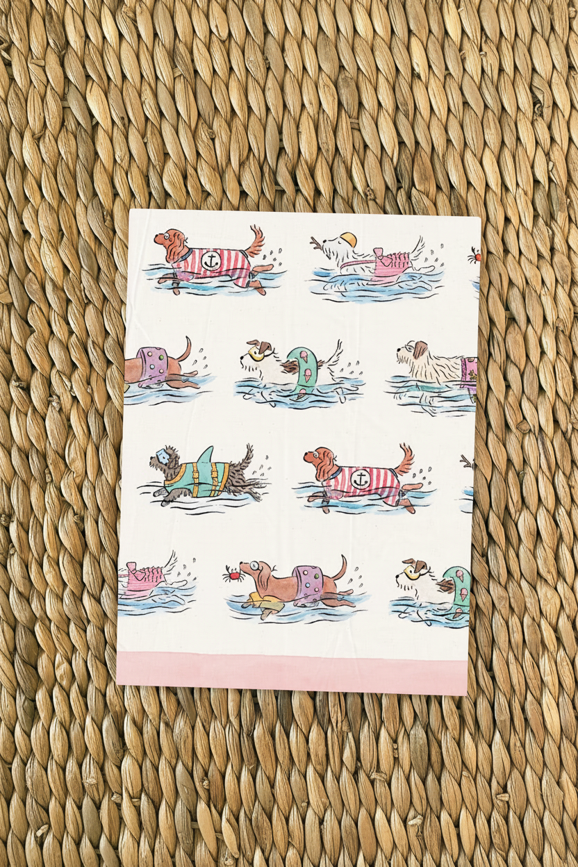 Swimmy Pups Tea Towel