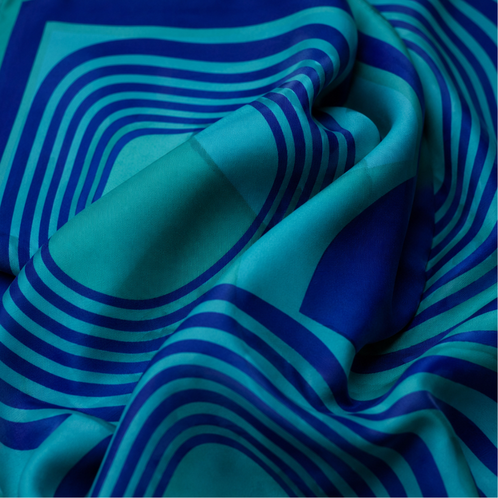 Ripple Scarf 100% Silk Bandana Scarf