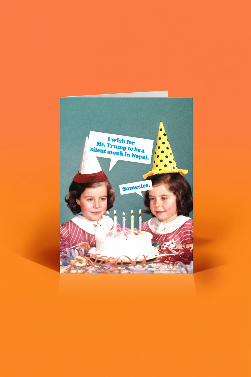 Trump Monk Funny Birthday Card