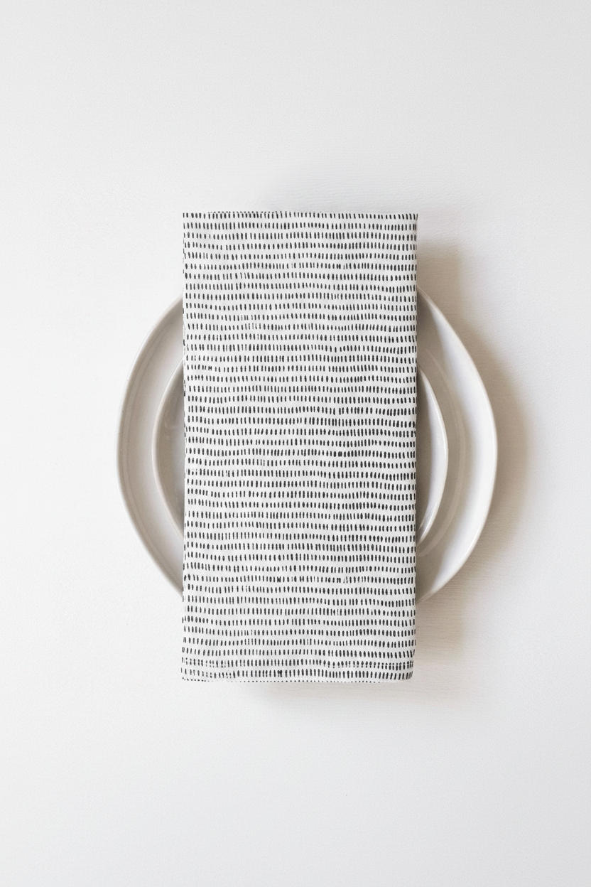 Alice Stripes Black Block Printed Napkins Set of 4
