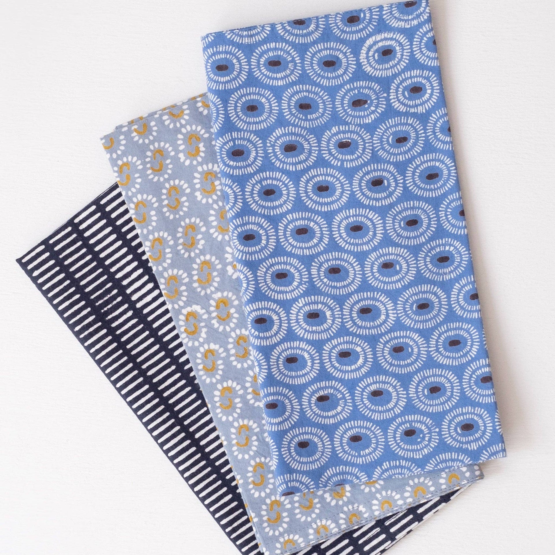 Tangier Indigo Block Printed Napkins Set of 4