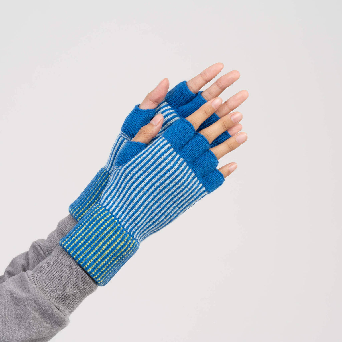 Pinstripe Fingerless Gloves