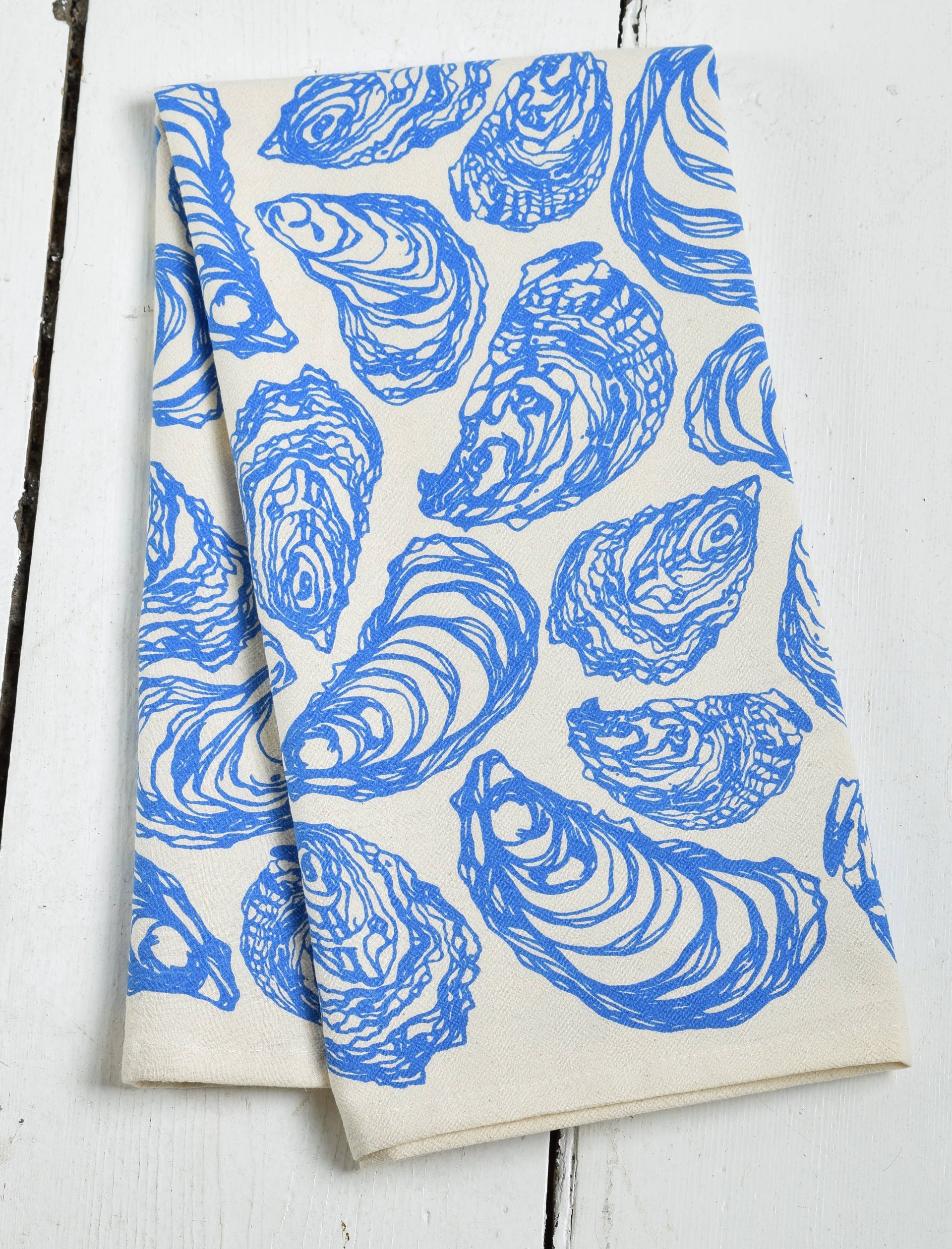Organic Cotton Blue Oyster Tea Towel