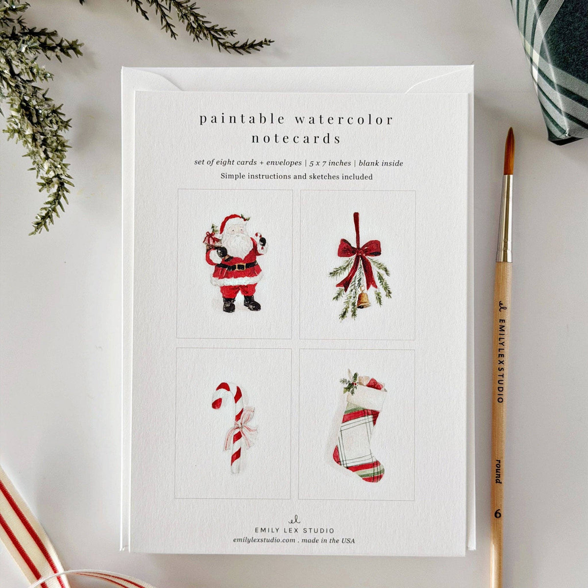 Classic Christmas Paintable Notecard Set