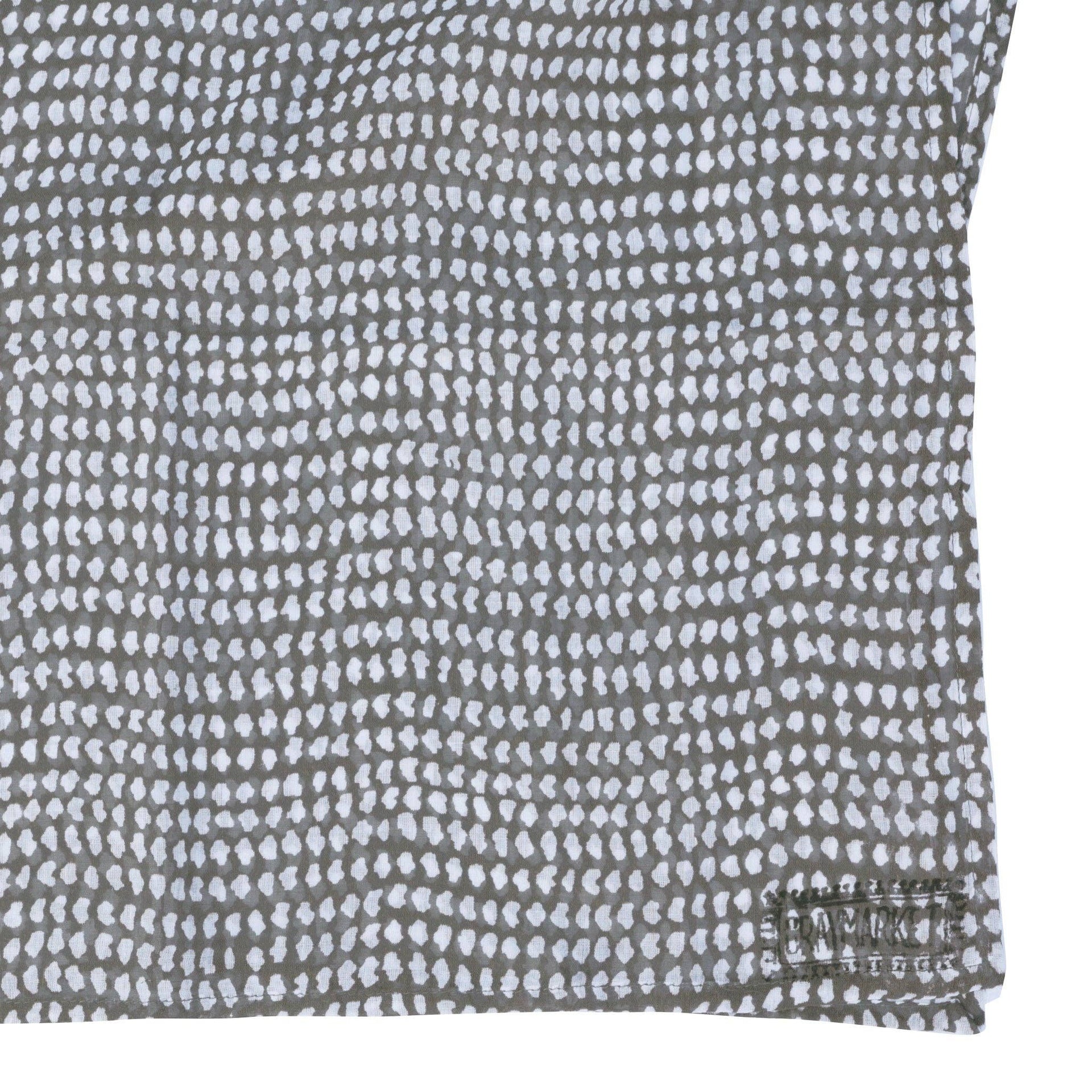 Dark Gray/White Dot Block Printed Scarf
