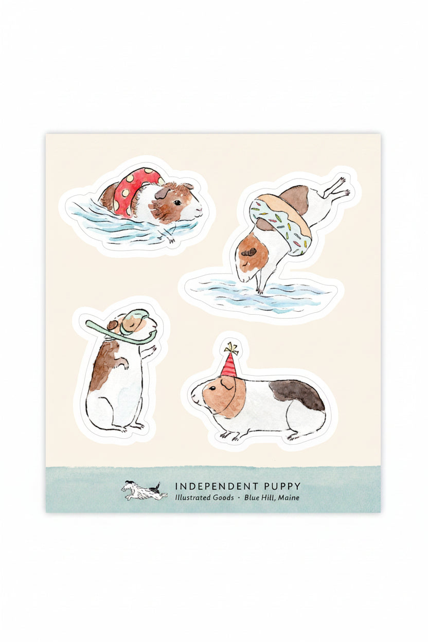 Pool Party Guinea Pigs Sticker Sheet
