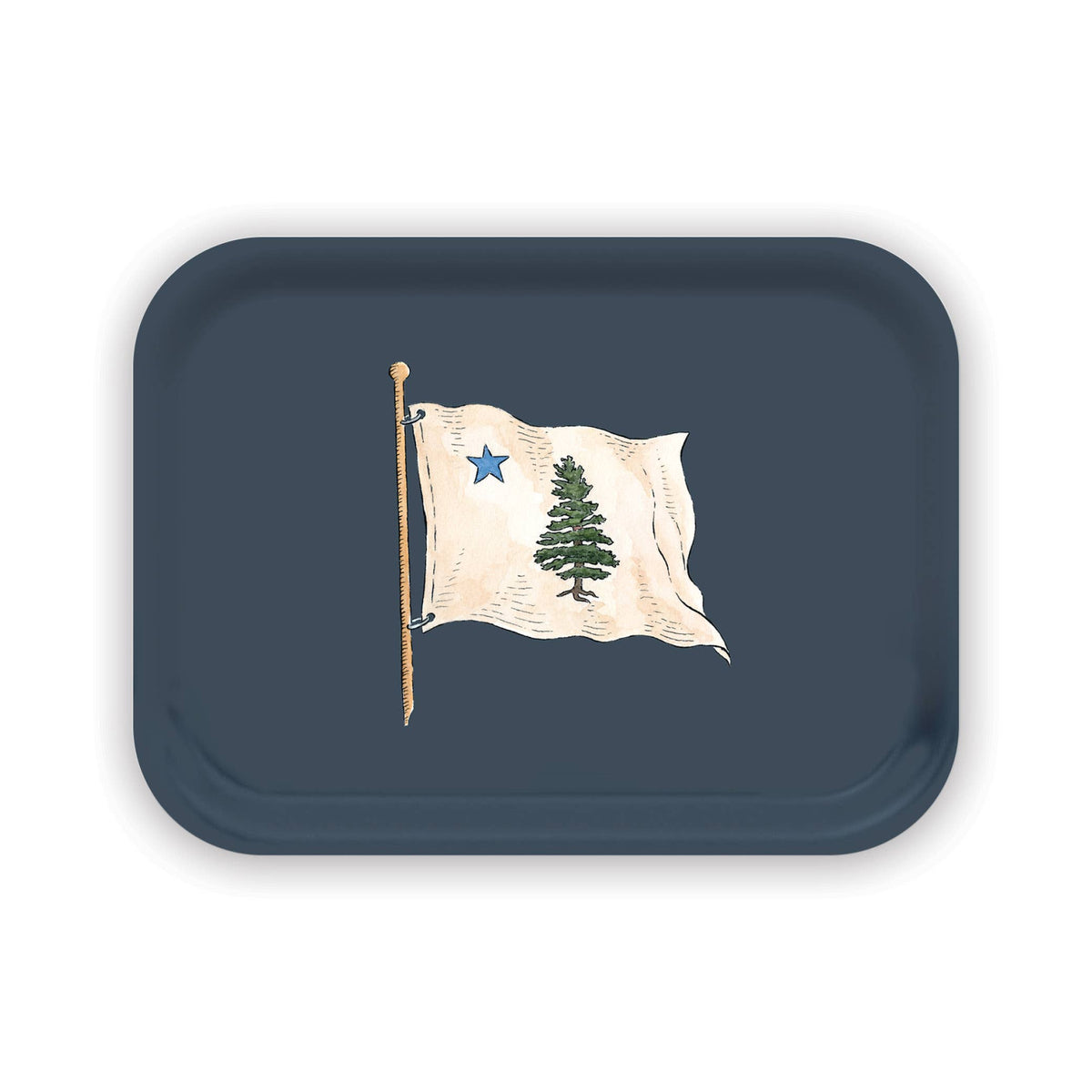1901 Maine Flag Wooden Tray