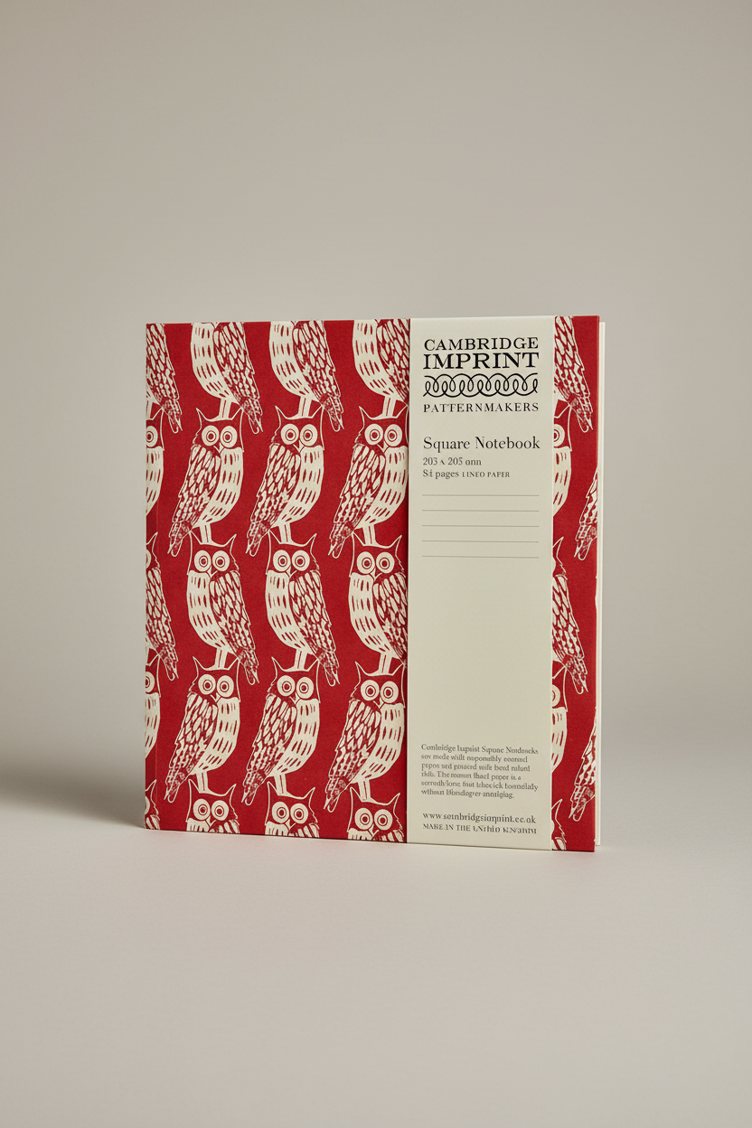 Square Notebook with Lined Paper Owls