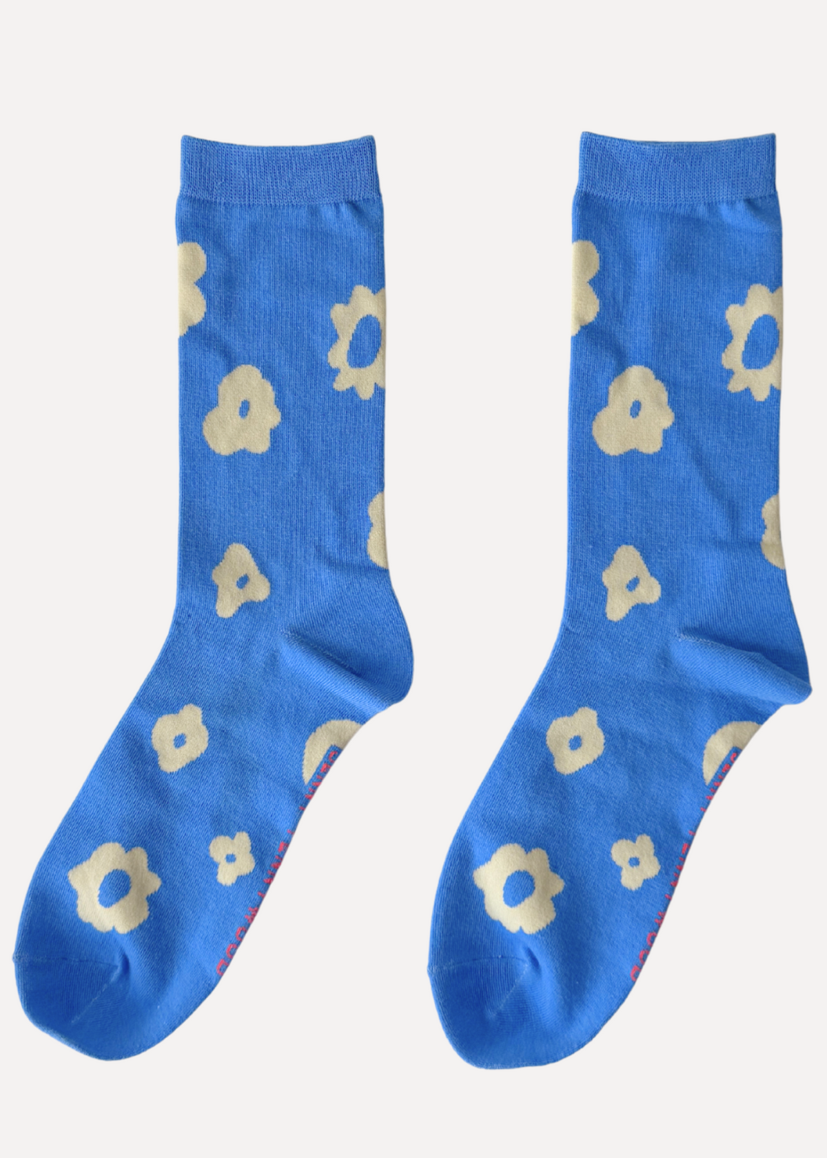 Celeste in Ultramarine Blue & Natural Crew Socks