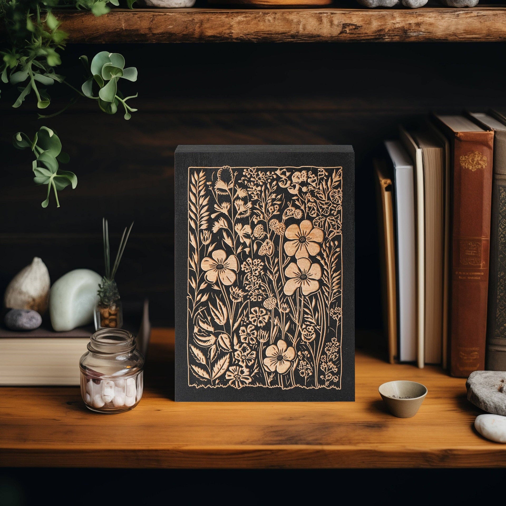 Cosmos Floral Engraved Illustration