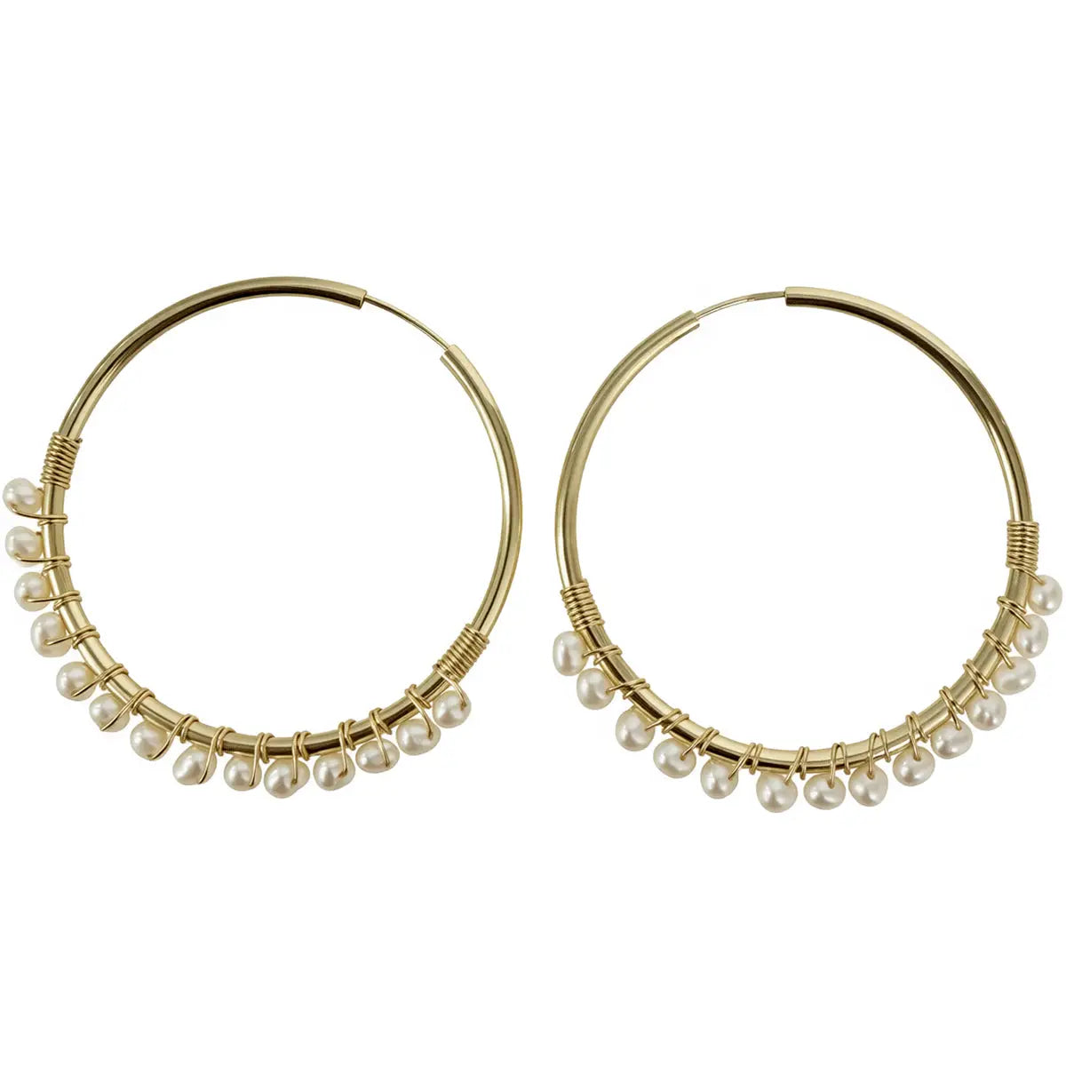 Pearl Gold Hoops