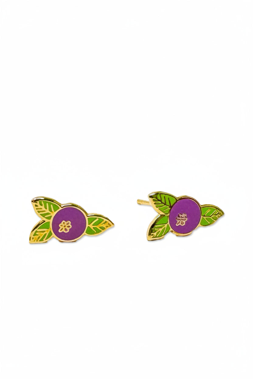 Blueberry Enamel Earrings