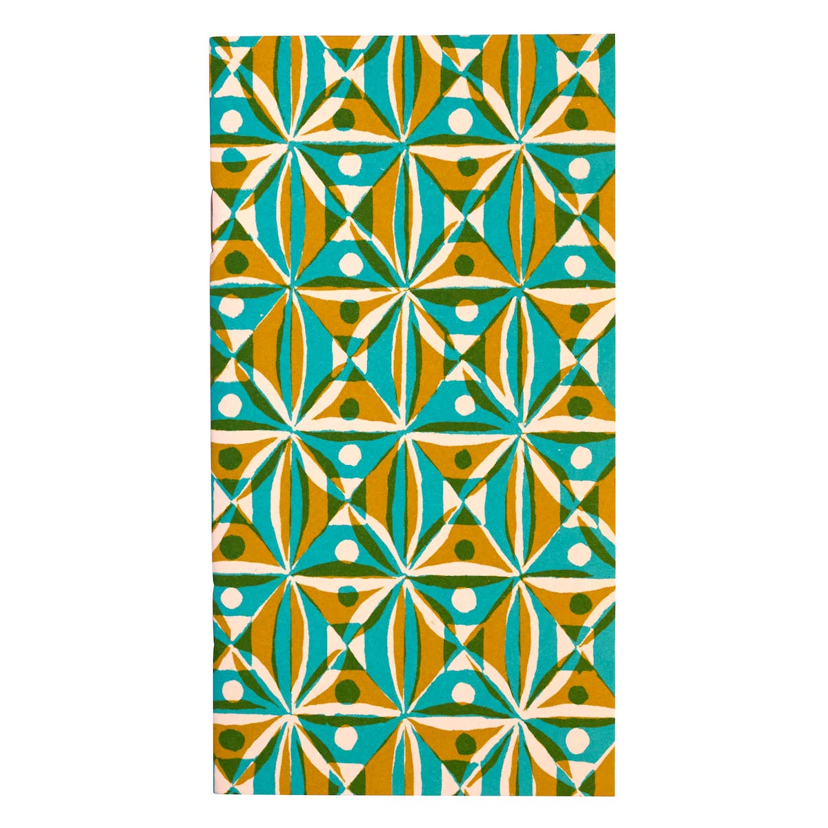 Very Slim List Book Kaleidoscope Yellow and Turquoise
