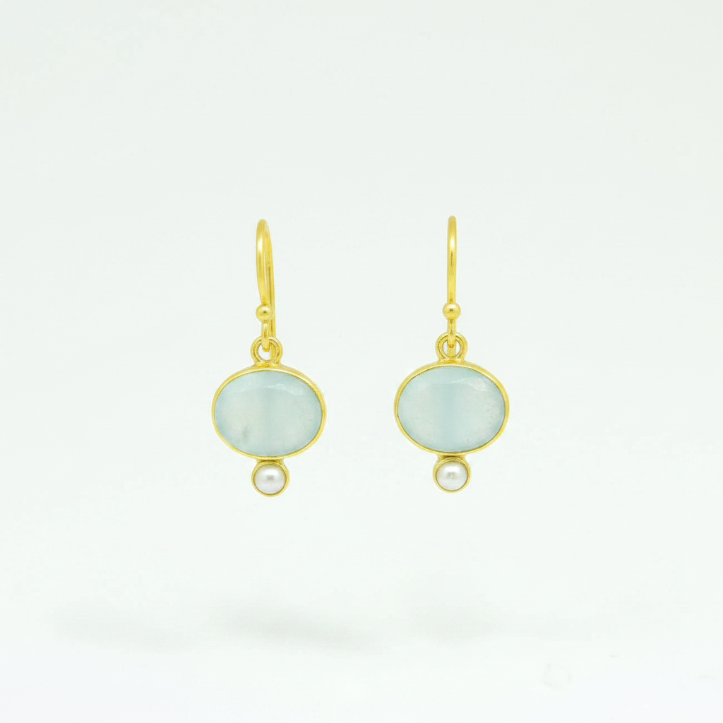 Pearl & Chalcedony Serina Earrings