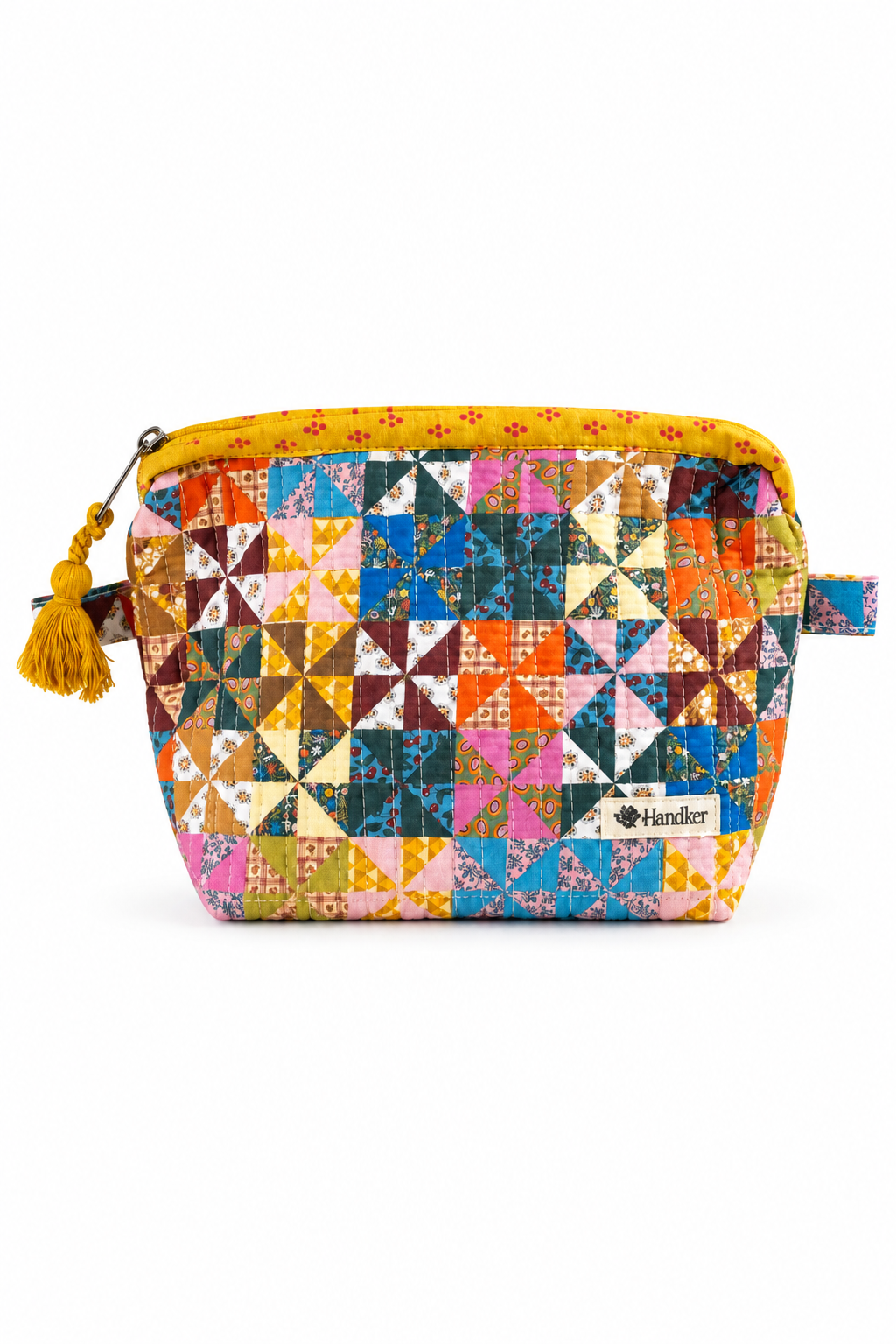 Calico Quilted Zipper Pouch