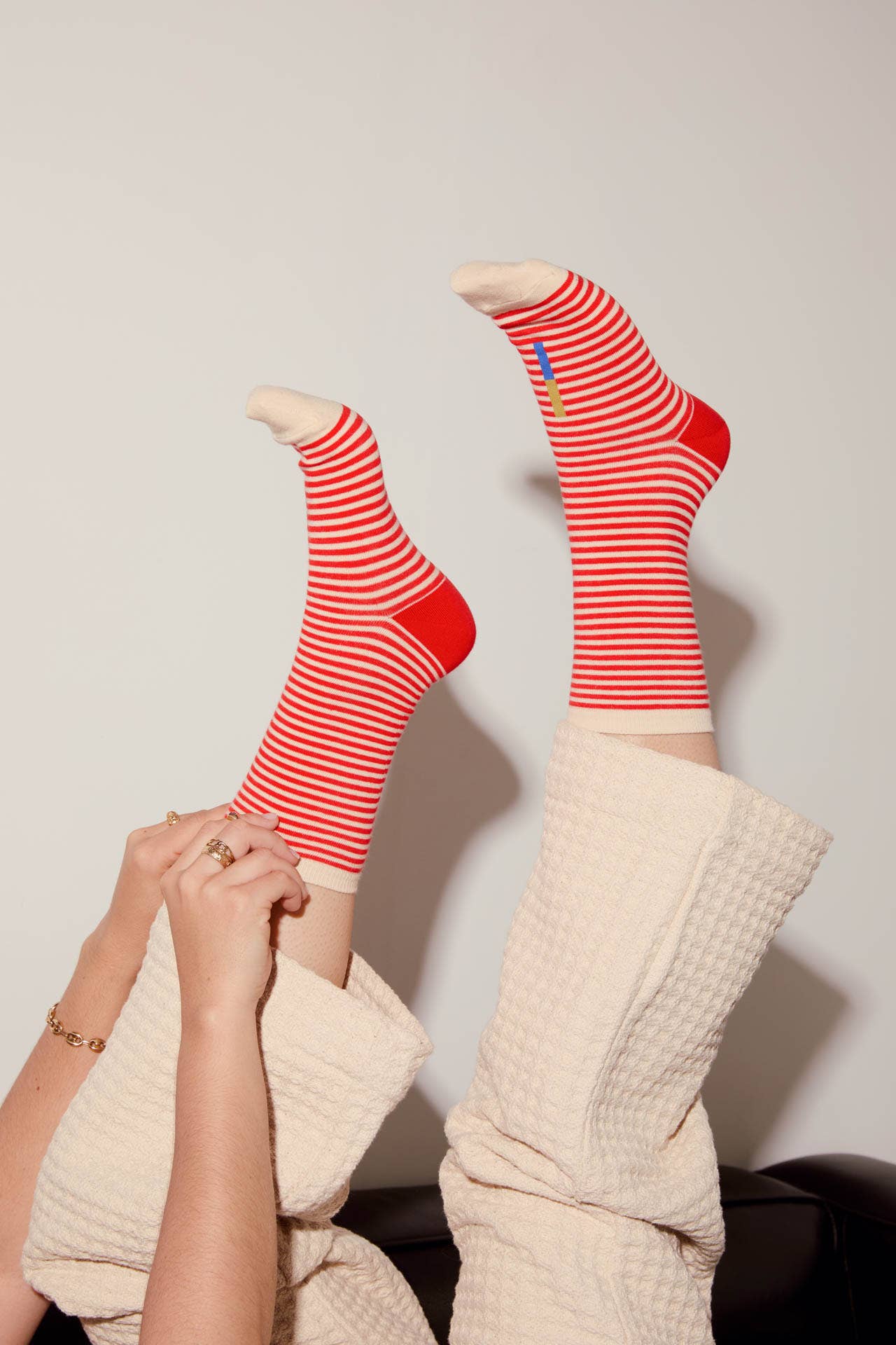 Poppy Cole Thin Stripe Crew Socks