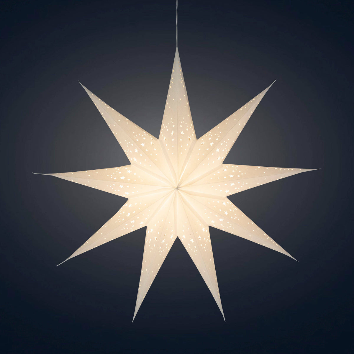 Twinkle Star 9 Point 25" White Paper Star Lantern Light
