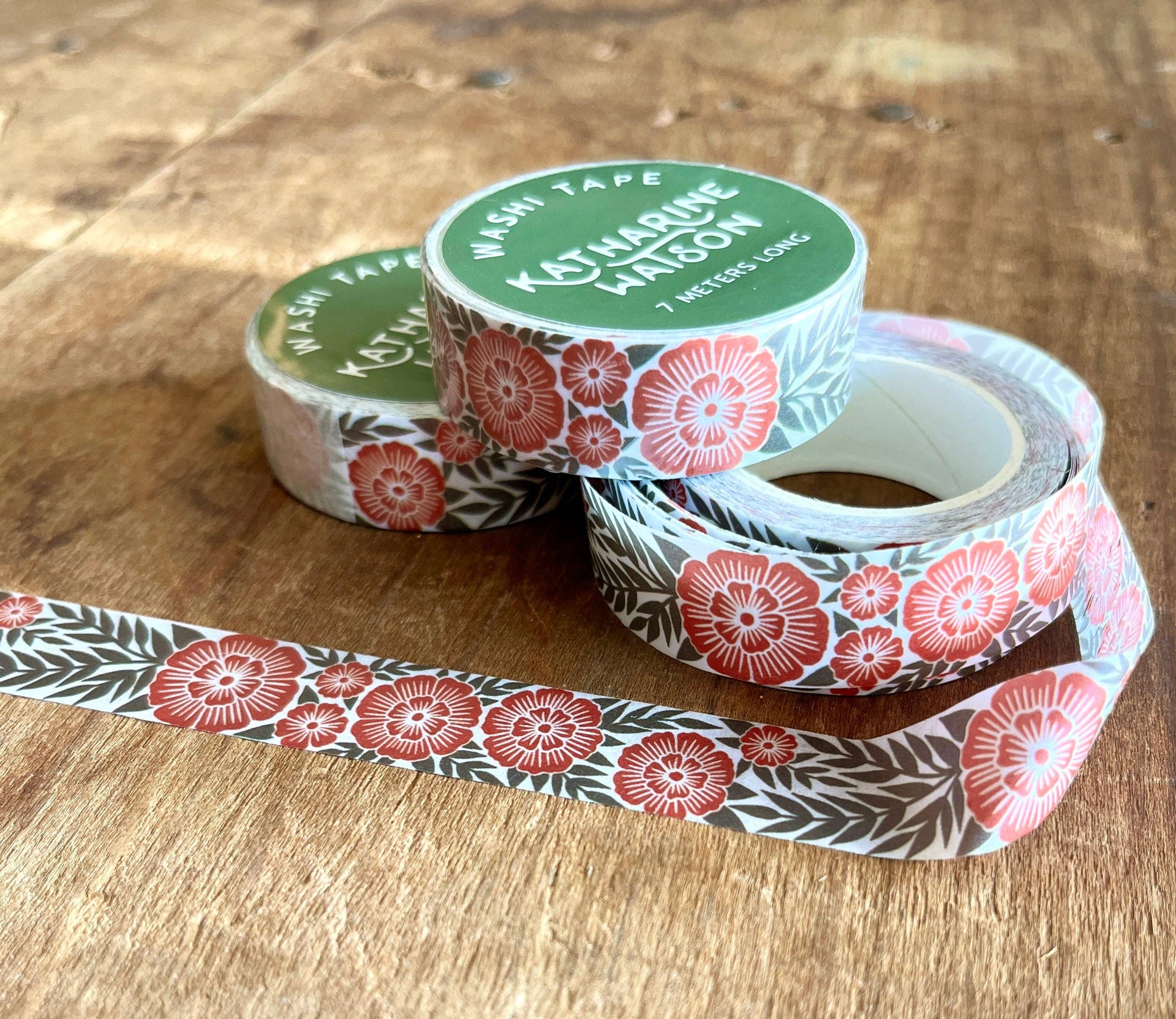 Katharine Watson Washi Tape - Red Floral