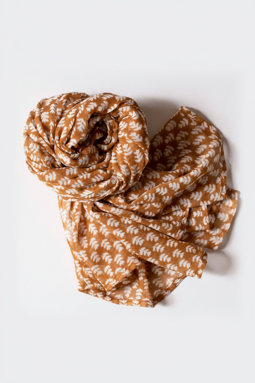 Tula Pumpkin Block Printed Scarf