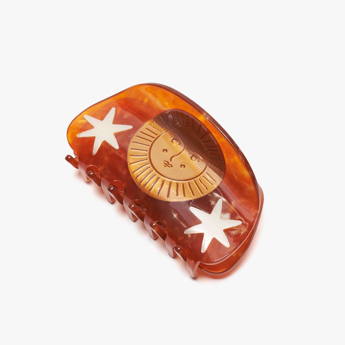 Hemera Claw - Golden Sparkle Acetate Sun and Stars Clip