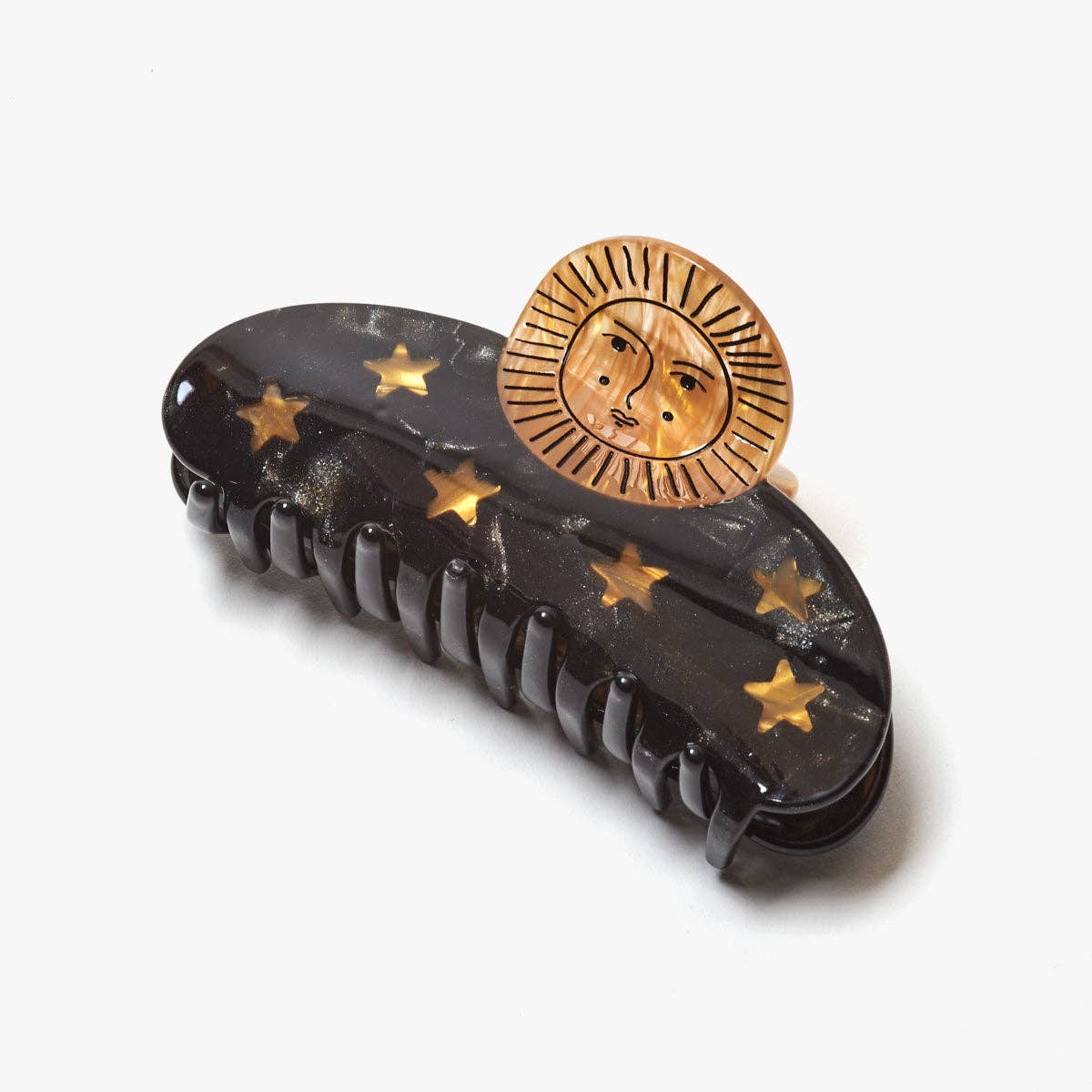 Sun and Stars Claw - Gold and Black Celestial Astrology Clip